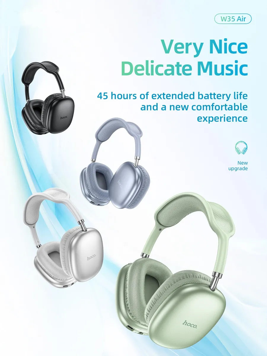 Audífonos Bluetooth Hoco W35 Air 45h iPhone Android - Plata