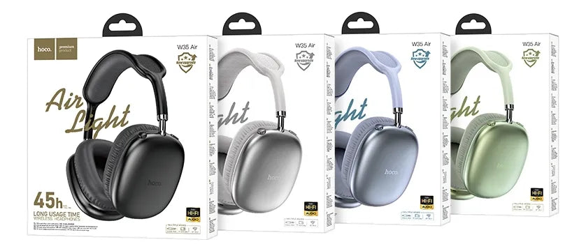 Audífonos Bluetooth Hoco W35 Air 45h iPhone Android - Plata