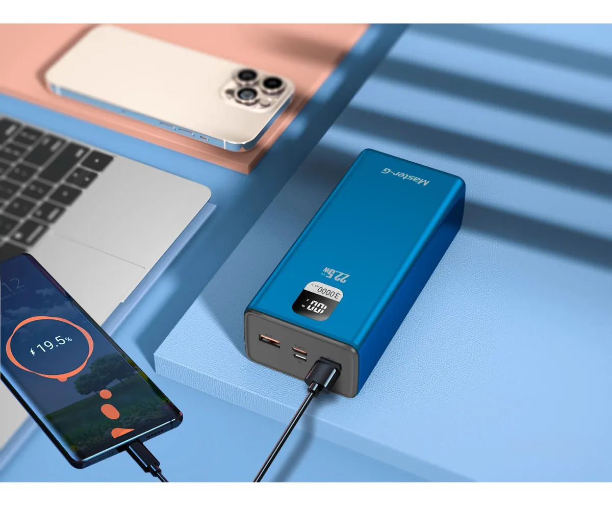 Power Bank 30000mAh 22.5W Master-G Azul Carga Rápida